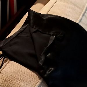 Black satin pants suit